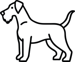 airedale terrier line arts with white background