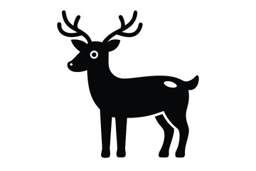 reindeer petting vector icon