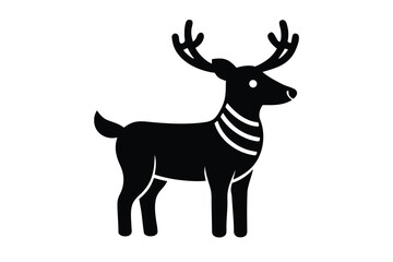 reindeer with scarf vector icon