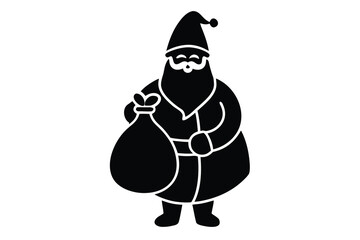 santa with gift sack vector icon