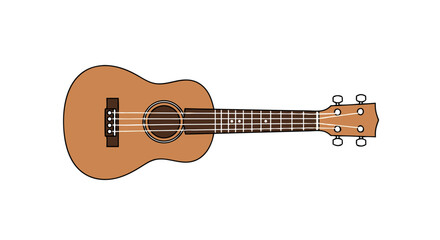 Obraz premium Isolated Ukulele Illustration Depicts a Simple Musical Instrument Graphic Style, Musicality and Harmonic Design Elements Showcasing Craftsmanship