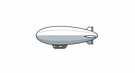 Airship icon with a vintage style, a classic form of aerial transportation reminiscent of golden age travel, on a clean white background