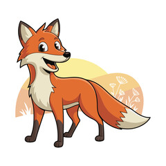 red fox vector illustration