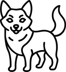 alaskan klee kai line arts with white background