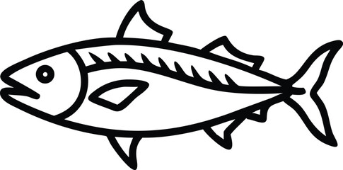 albacore tuna line arts with white background