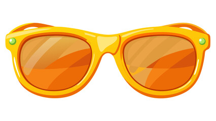 Fototapeta premium olive fashion sunglasses with yellow frames and lenses isolated on a white background