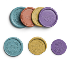 Round Wax Seals Set with Design