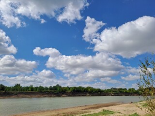 clouds over the beach