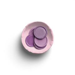 Amethyst Wax Seals in Ceramic Bowl with Design