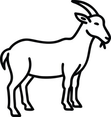 alpine goat line arts with white background