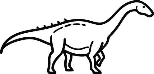 amargasaurus line arts with white background. hand drawn of Amargasaurus line art  .