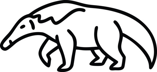 anteater line arts with white background