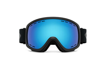 Close-up of ski goggles isolated on white background