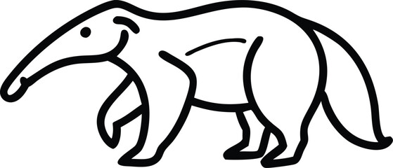 anteater line arts with white background