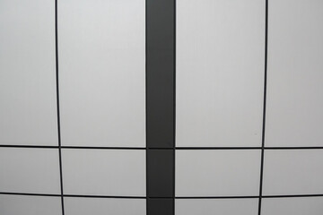 Gray and Black Panelled Wall or Ceiling Geometric Design.