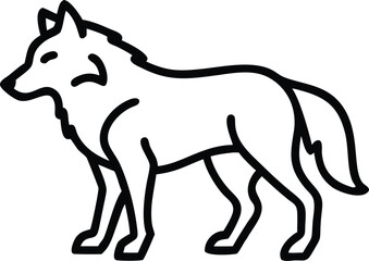 apennine wolf line arts with white background