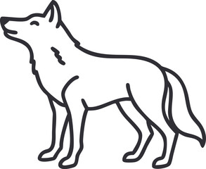 apennine wolf line arts with white background
