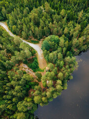 Aerial View of a Serene Lake &ndash; Drone Landscape Photography