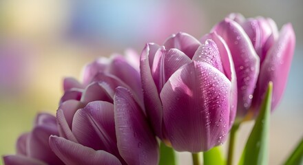 Fototapeta premium Dreamy Purple Tulip Close-Up with Soft Blur Background