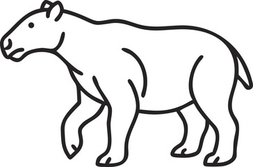 archaeotherium line arts with white background