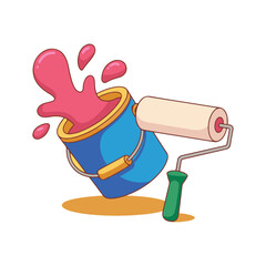 paint roller and brush