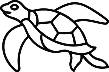 archelon turtle line arts with white background.eps