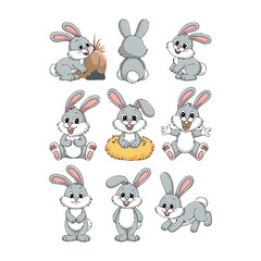 set of cartoon animals