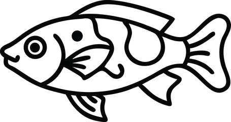 archerfish line arts with white background