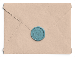 Handmade Paper Envelope with Wax Seal with Design