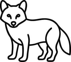 arctic fox line arts with white background