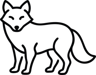 arctic fox line arts with white background