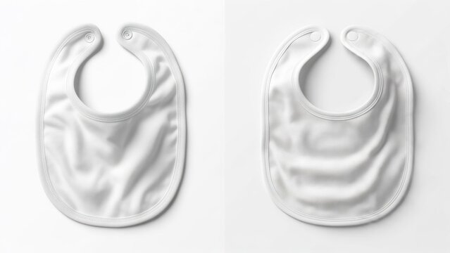 Two white baby bibs
