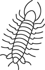 arthropleura line arts with white background