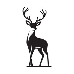 Obraz premium Shadowed Elegance: Deer in Motion.