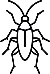 asian cockroach line arts with white background