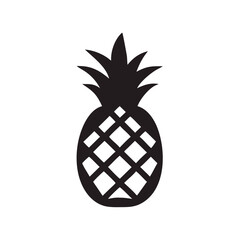 Obraz premium Pineapple silhouette isolated on white background, a tropical fruit, representing sweetness, health, and summer vacations, perfect for food and beverage designs
