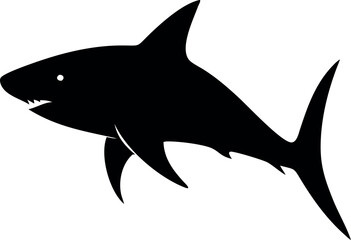 Obraz premium Aggressive shark illustration with sharp teeth and fins