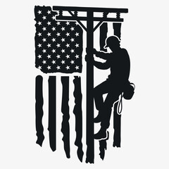 Lineman Flag svg, US Lineman svg, Distressed Flag svg, American Flag svg, Patriotic svg, USA Flag svg