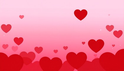 Romantic Pink and Red Heart Gradient Background