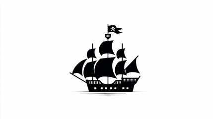 Fototapeta premium Silhouette of a pirate ship