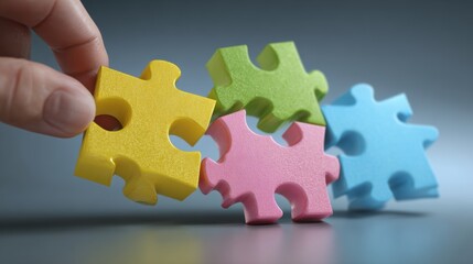 Puzzle. Business strategy, success solution, jigsaw games symbol. Idea metaphor. Creative idea, connection, challenge, partnership, teamwork, match