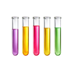 Colorful Test Tubes with Vibrant Liquid Solutions for Science and Chemistry Experiments