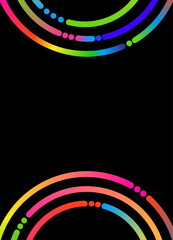 Colorful Circular Abstract Lines on Black Background