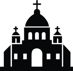 church icon silhouette  on white background