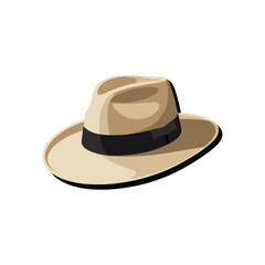 Classic tan fedora hat with black band