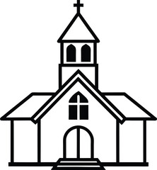 church icon silhouette  on white background