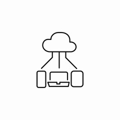Fototapeta premium cloud device connections icon sign vector