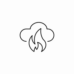 Obraz premium cloud fire icon sign vector