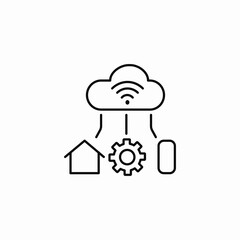cloud multiple device signal connection icon sign vector