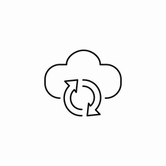 cloud syncing icon sign vector